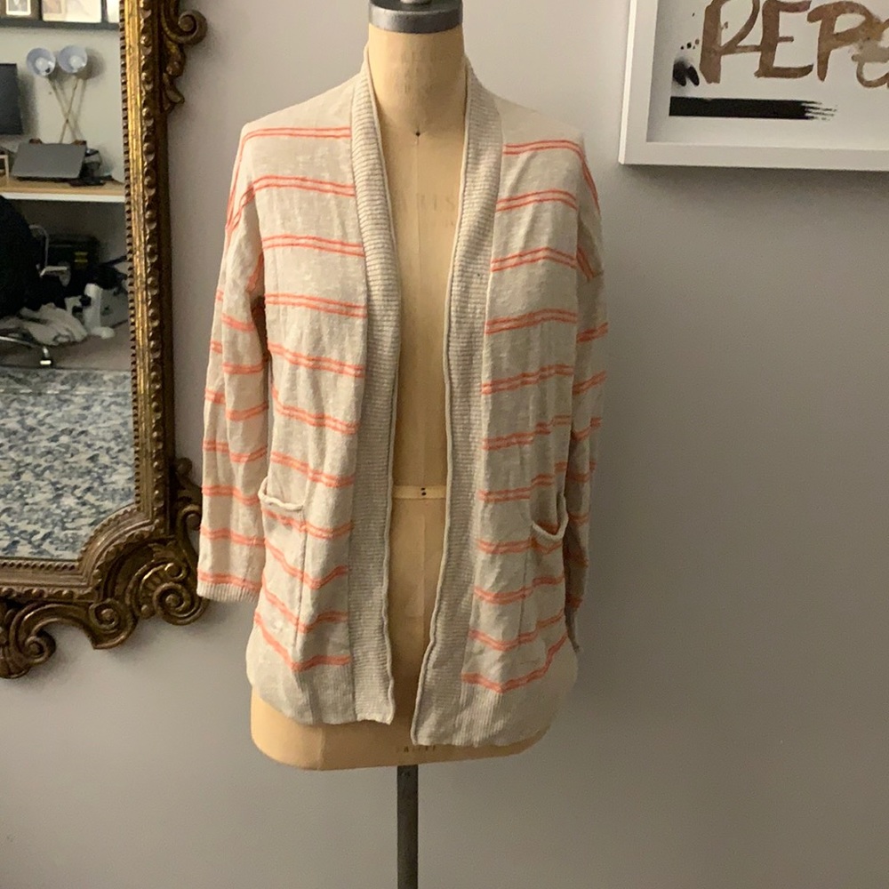 Madewell Striped Open Front Sweater